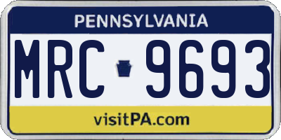 PA license plate MRC9693