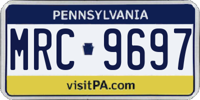 PA license plate MRC9697