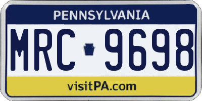 PA license plate MRC9698