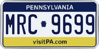 PA license plate MRC9699