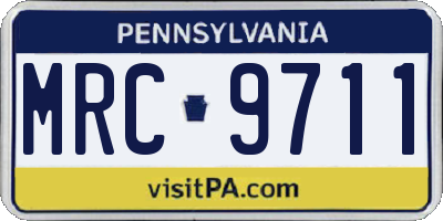 PA license plate MRC9711