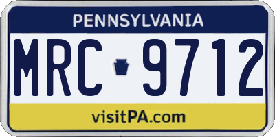 PA license plate MRC9712