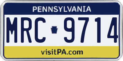 PA license plate MRC9714