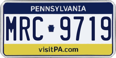PA license plate MRC9719