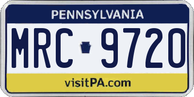 PA license plate MRC9720