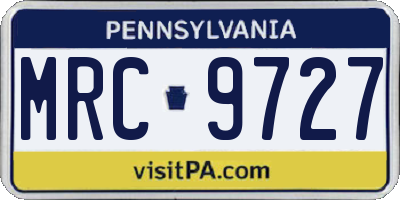 PA license plate MRC9727