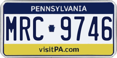 PA license plate MRC9746