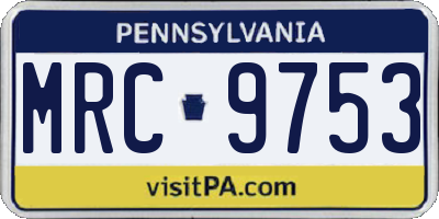 PA license plate MRC9753