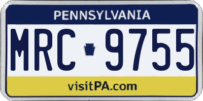 PA license plate MRC9755