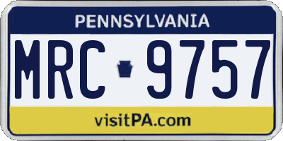 PA license plate MRC9757