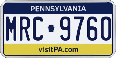 PA license plate MRC9760