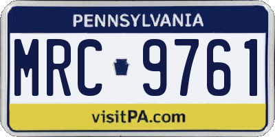 PA license plate MRC9761