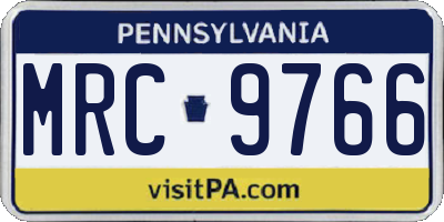 PA license plate MRC9766