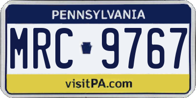 PA license plate MRC9767