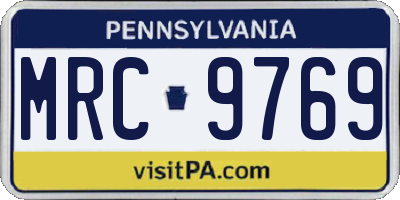 PA license plate MRC9769