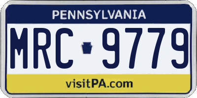 PA license plate MRC9779