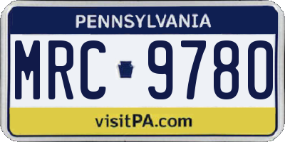 PA license plate MRC9780