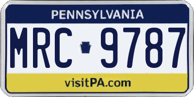PA license plate MRC9787