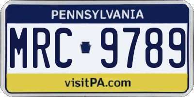 PA license plate MRC9789