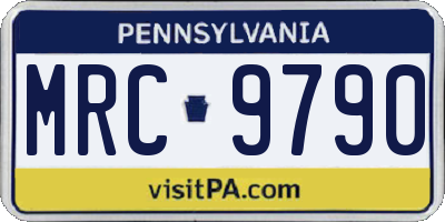 PA license plate MRC9790