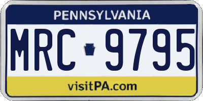 PA license plate MRC9795