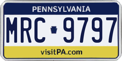 PA license plate MRC9797