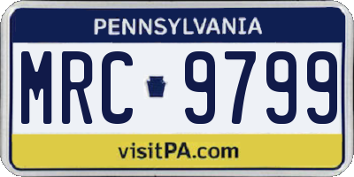 PA license plate MRC9799