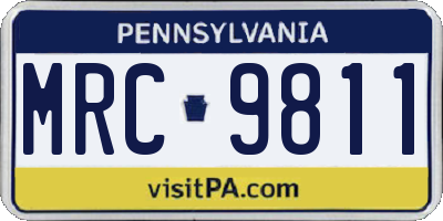 PA license plate MRC9811