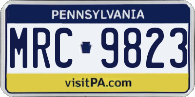 PA license plate MRC9823