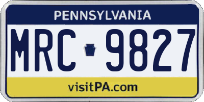 PA license plate MRC9827