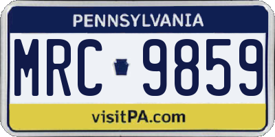PA license plate MRC9859