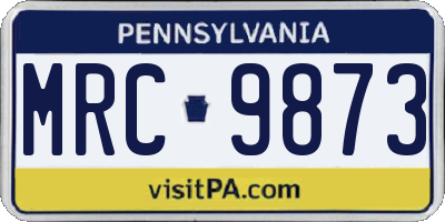 PA license plate MRC9873