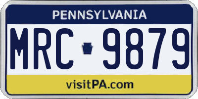 PA license plate MRC9879