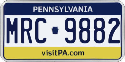PA license plate MRC9882