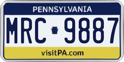 PA license plate MRC9887