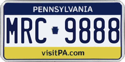 PA license plate MRC9888