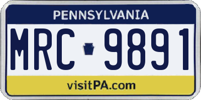 PA license plate MRC9891