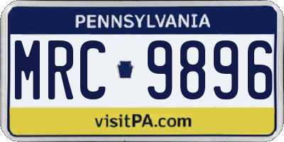 PA license plate MRC9896