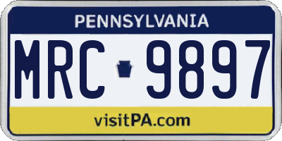 PA license plate MRC9897