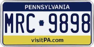 PA license plate MRC9898