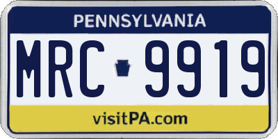 PA license plate MRC9919