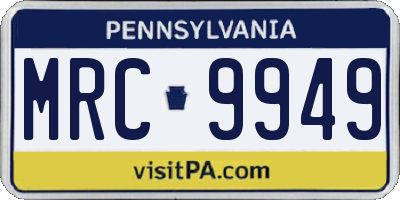 PA license plate MRC9949