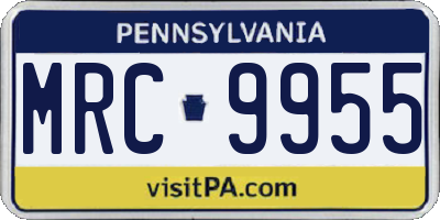 PA license plate MRC9955