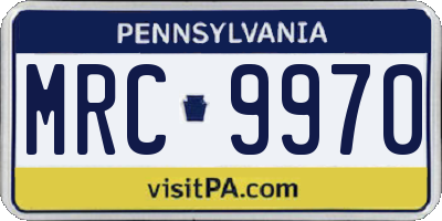 PA license plate MRC9970