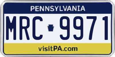 PA license plate MRC9971