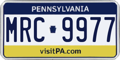 PA license plate MRC9977