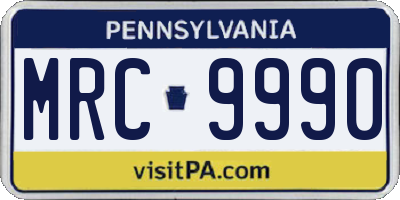 PA license plate MRC9990