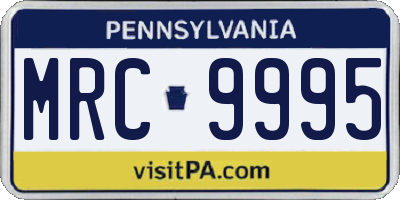 PA license plate MRC9995