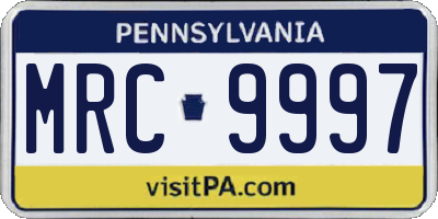 PA license plate MRC9997