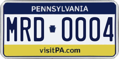 PA license plate MRD0004